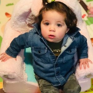 Thick denim “button-down” shirt